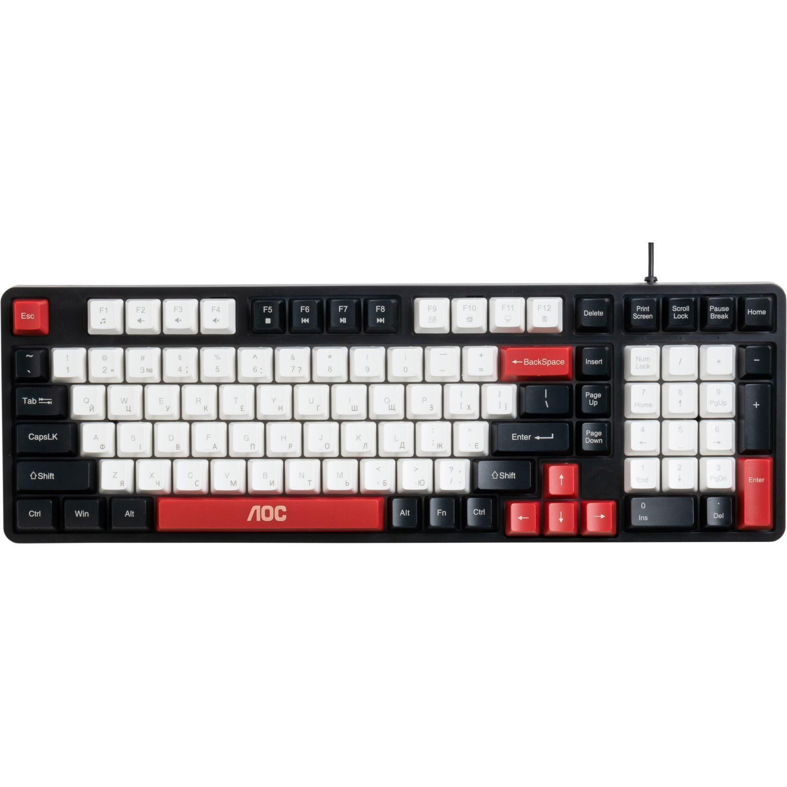 Клавіатура AOC GK116H1 Gaming LED White/Red/Black