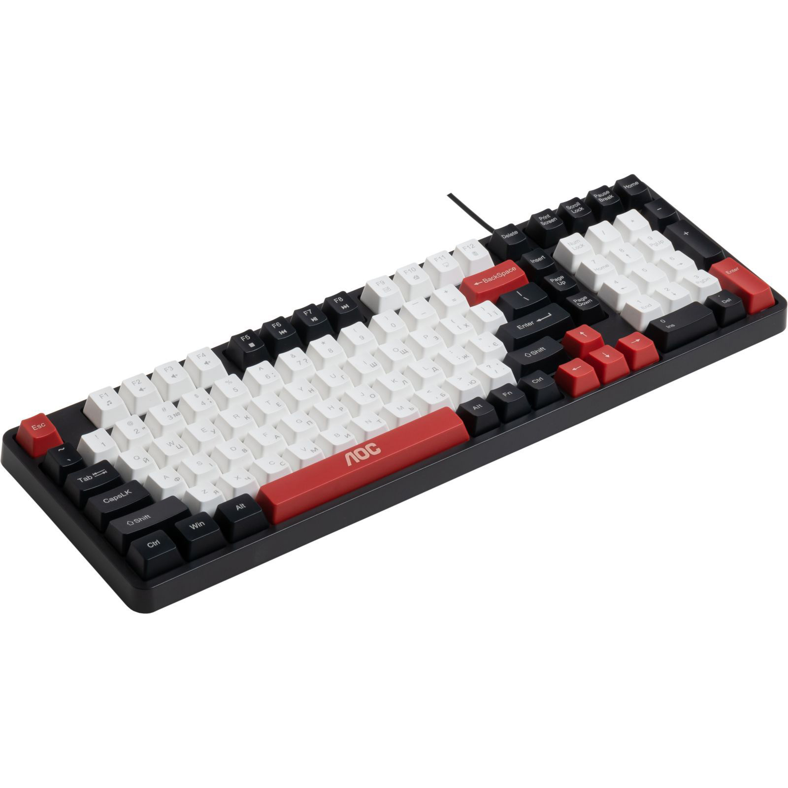 Клавіатура AOC GK116H1 Gaming LED White/Red/Black