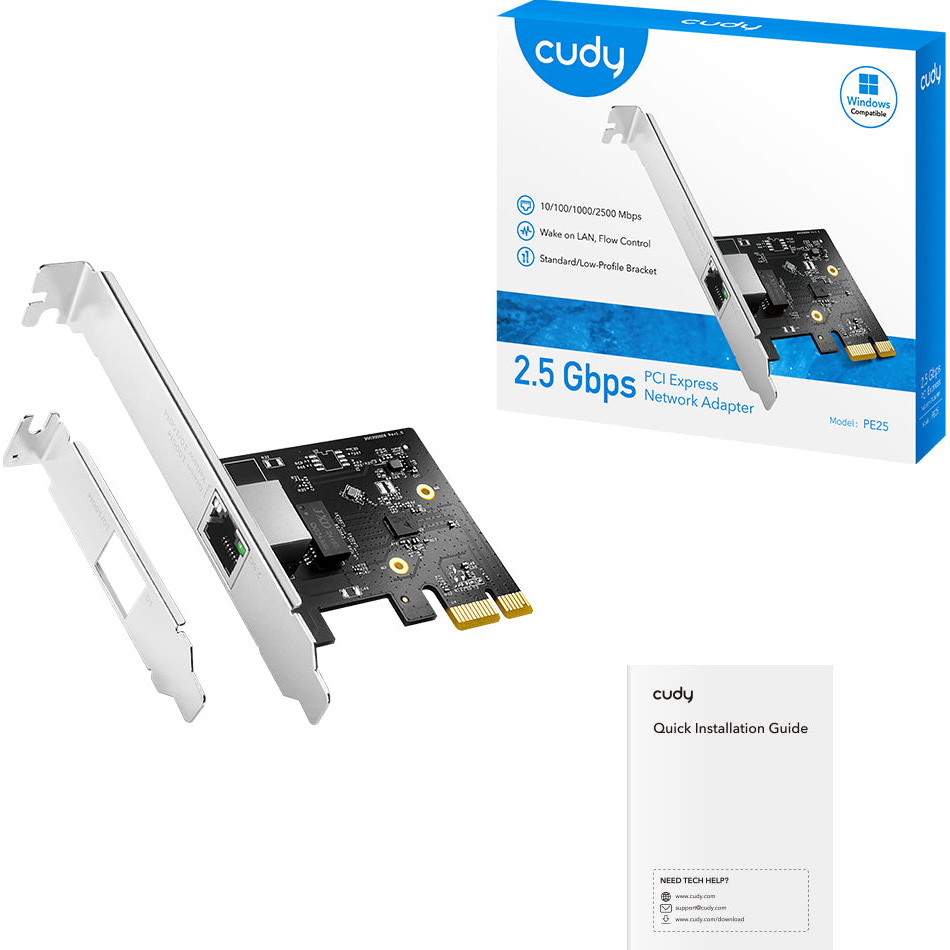 Сетевая карта CUDY PE25 PCIe