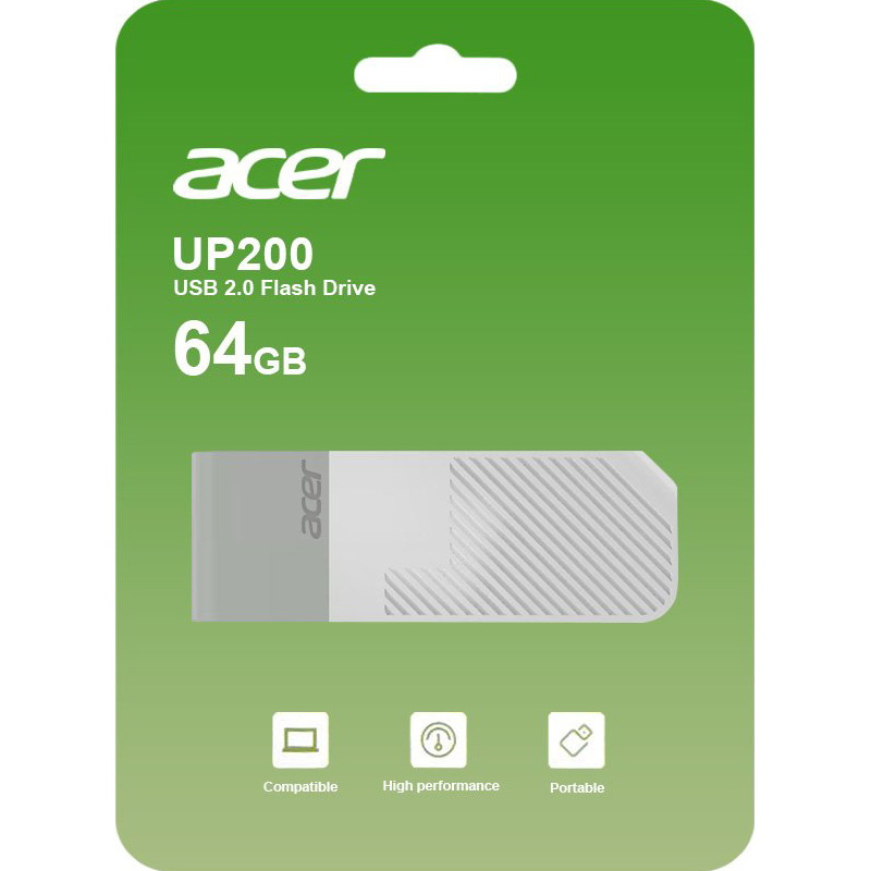 Флешка 64GB ACER UP200 USB 2.0 White (BL.9BWWA.551)