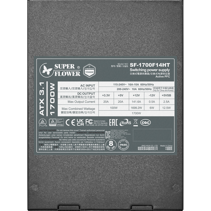 Блок живлення 1700W SUPER FLOWER Leadex Titanium 1700 (SF-1700F14HT)