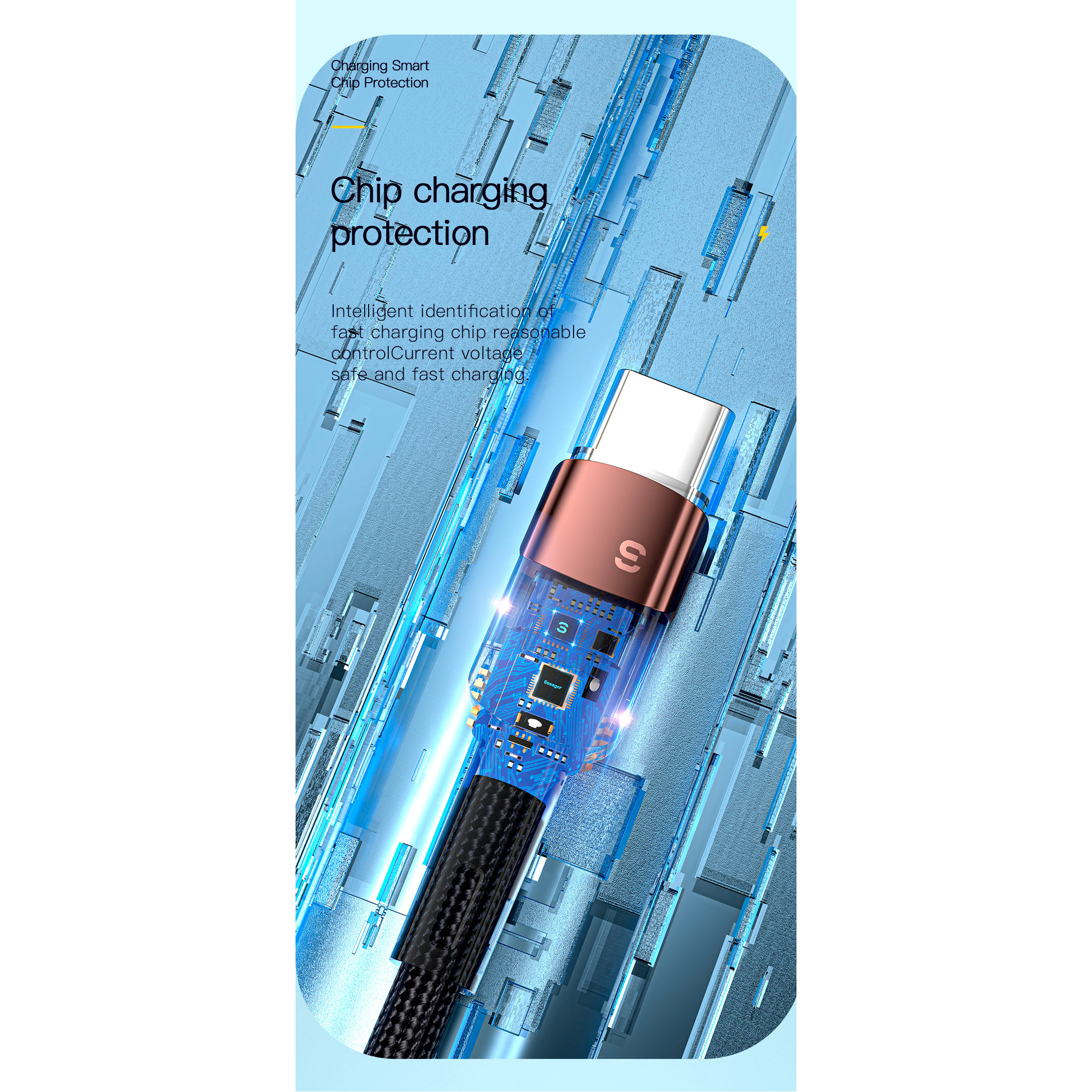 Кабель ESSAGER Star Fast Charging Data Cable 7A USB-A to Type-C 1м Black (EXCT-XC01)