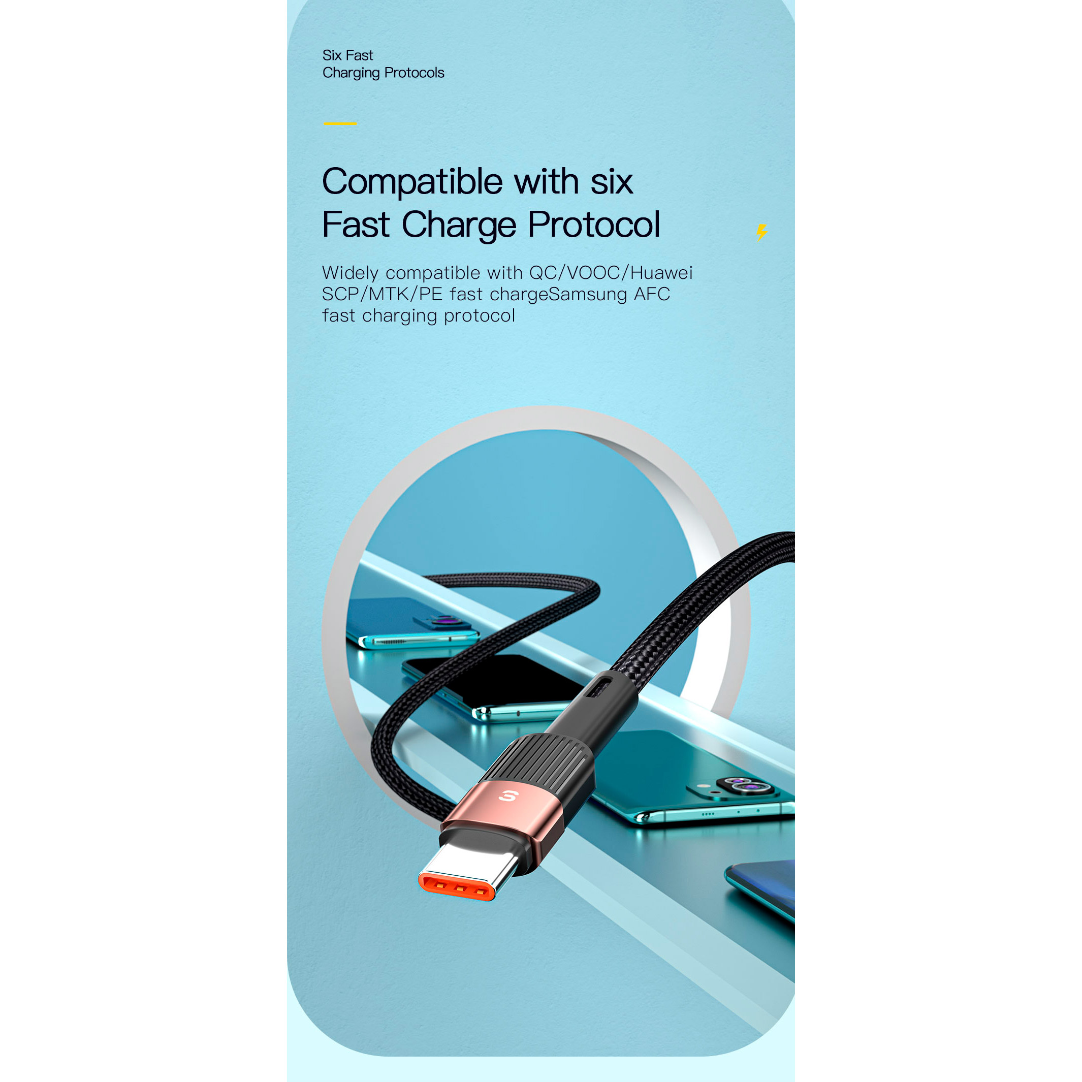 Кабель ESSAGER Star Fast Charging Data Cable 7A USB-A to Type-C 1м Black (EXCT-XC01)