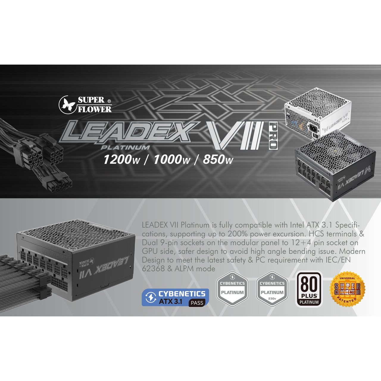 Блок живлення 850W SUPER FLOWER Leadex VII XP Pro 850 Black (SF-850F14XP)