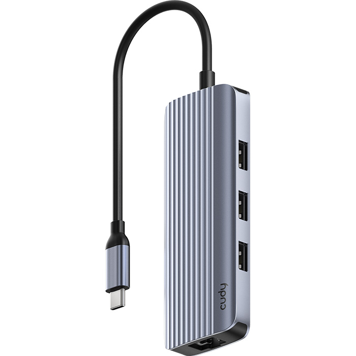 Порт-реплікатор CUDY UH606 6-in-1 USB-C to 1xHDMI, 3xUSB-A3.0, LAN, PD
