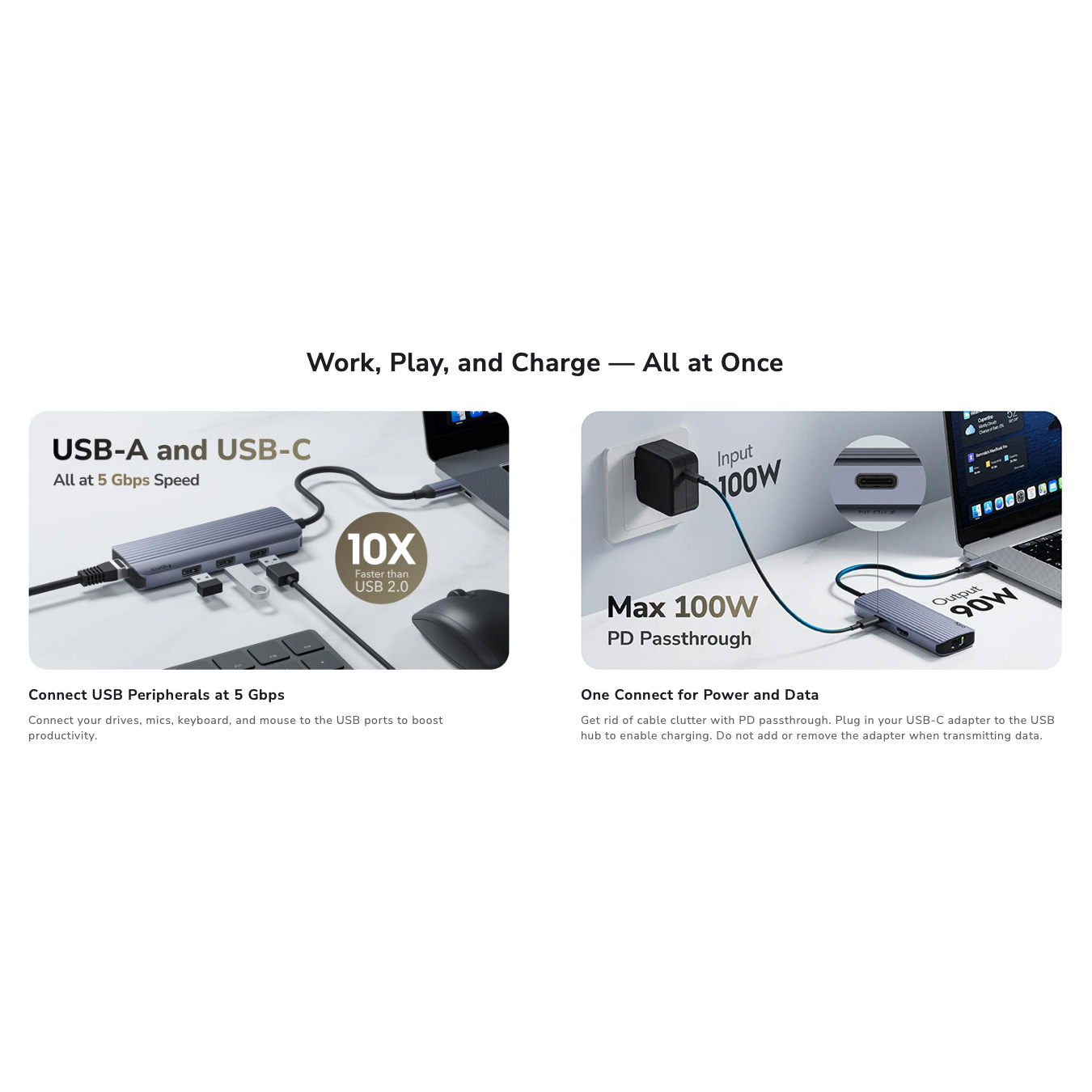 Порт-реплікатор CUDY UH606 6-in-1 USB-C to 1xHDMI, 3xUSB-A3.0, LAN, PD