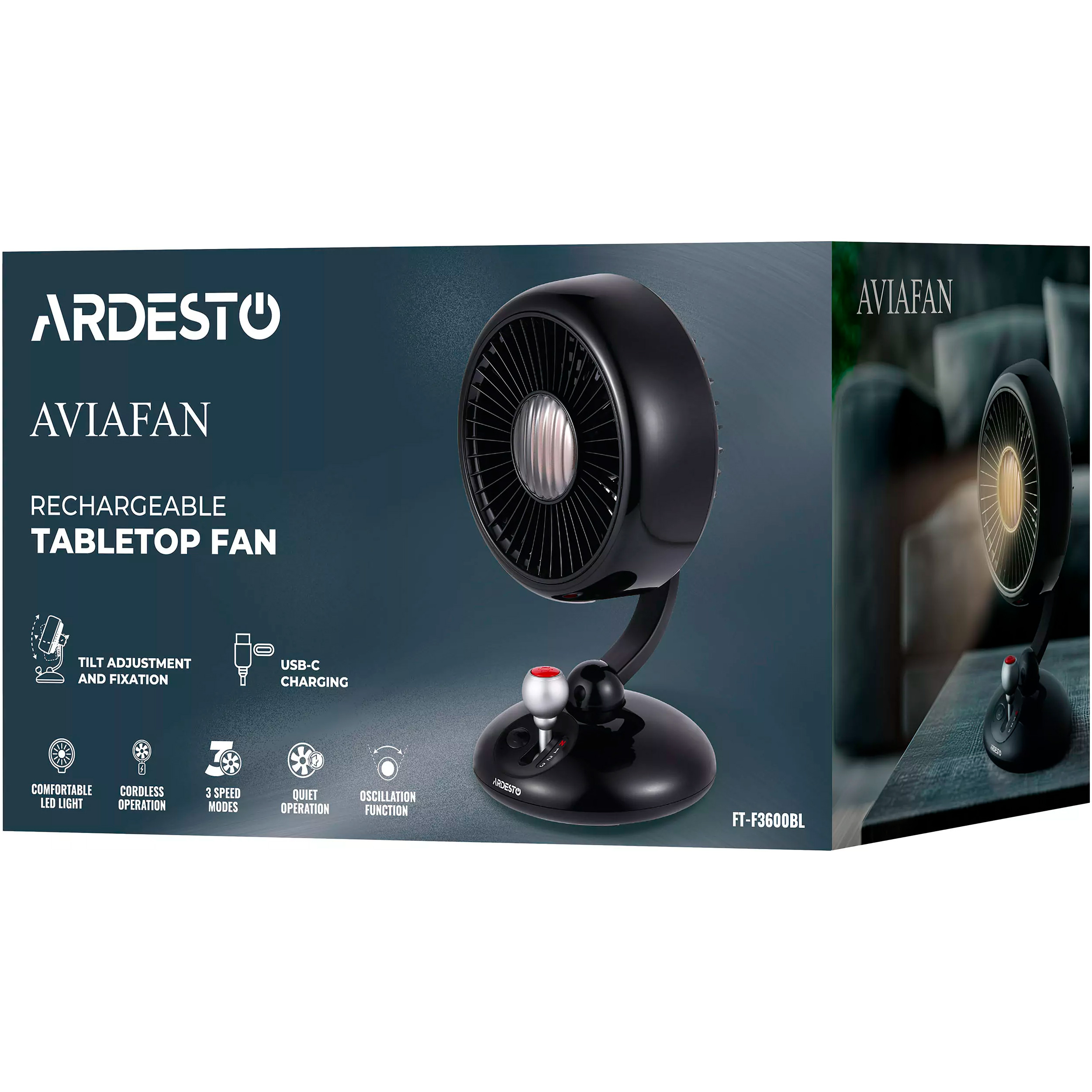 Настільний вентилятор ARDESTO AviaFan FT-F3600BL