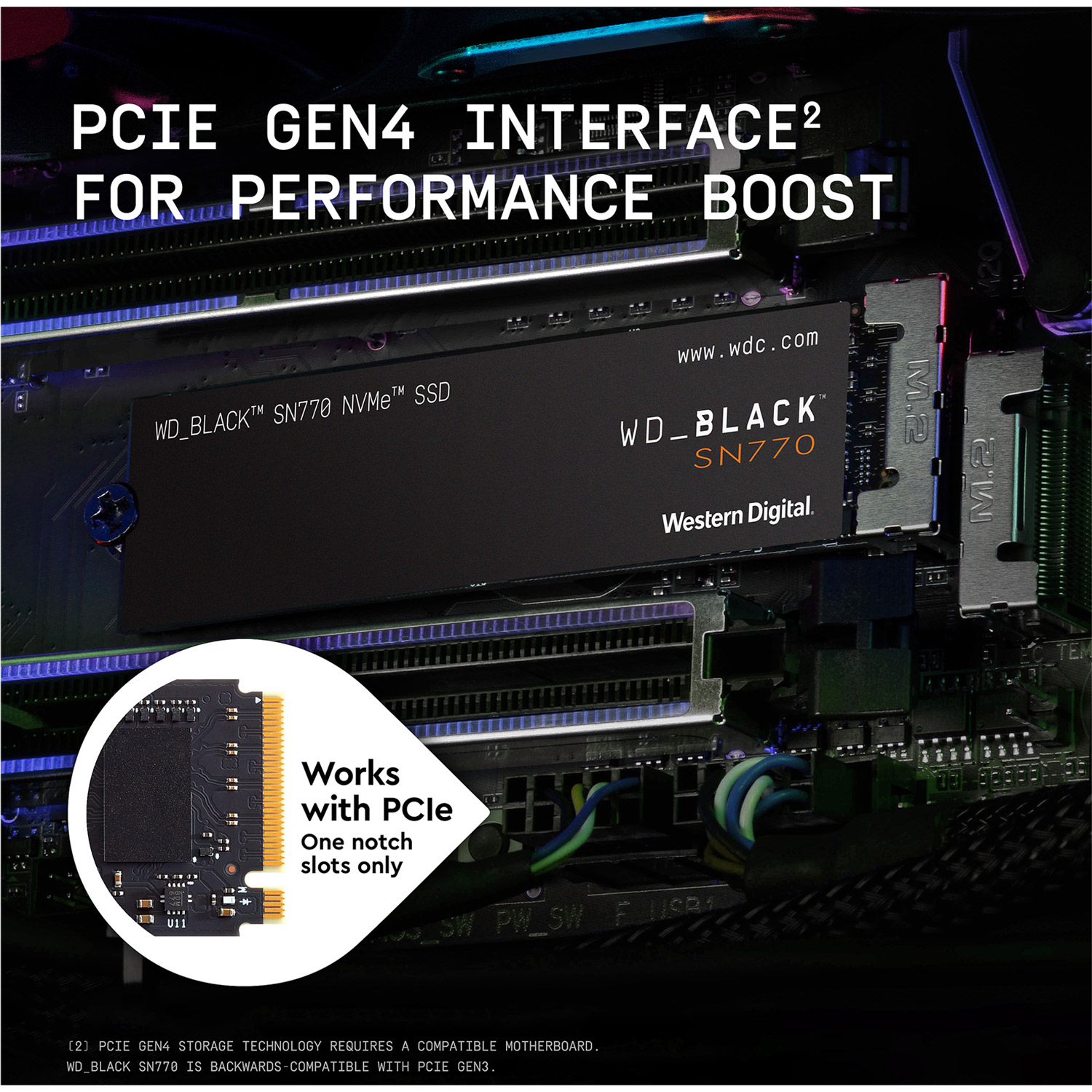 SSD диск WD Black SN770 250GB M.2 NVMe (WDS250G3X0E)