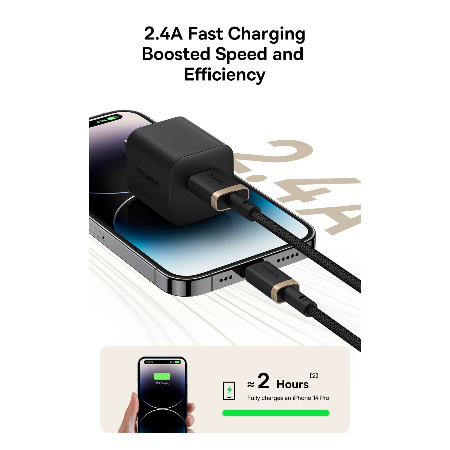 Кабель BASEUS Dura Series Fast Charging Cable USB to Lightning 1м Black/Gold (P10377801U01-00)