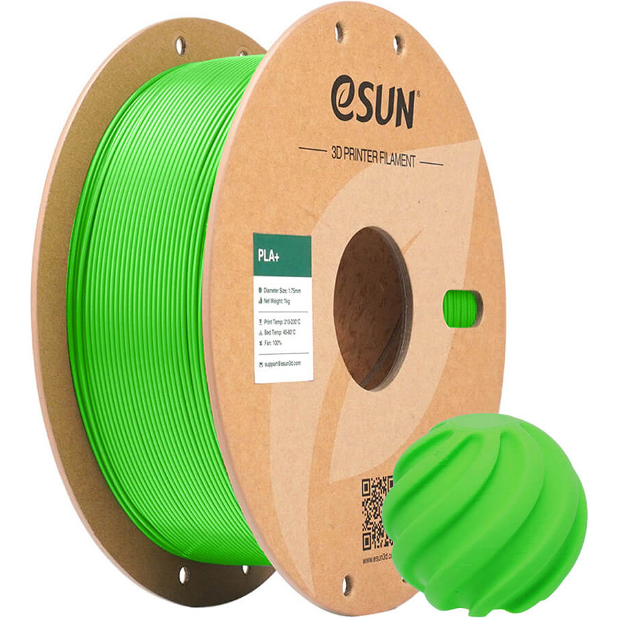 Пластик (філамент) для 3D принтера ESUN PLA+ 1.75mm, 1кг, Peak Green (PLA+P175V1)