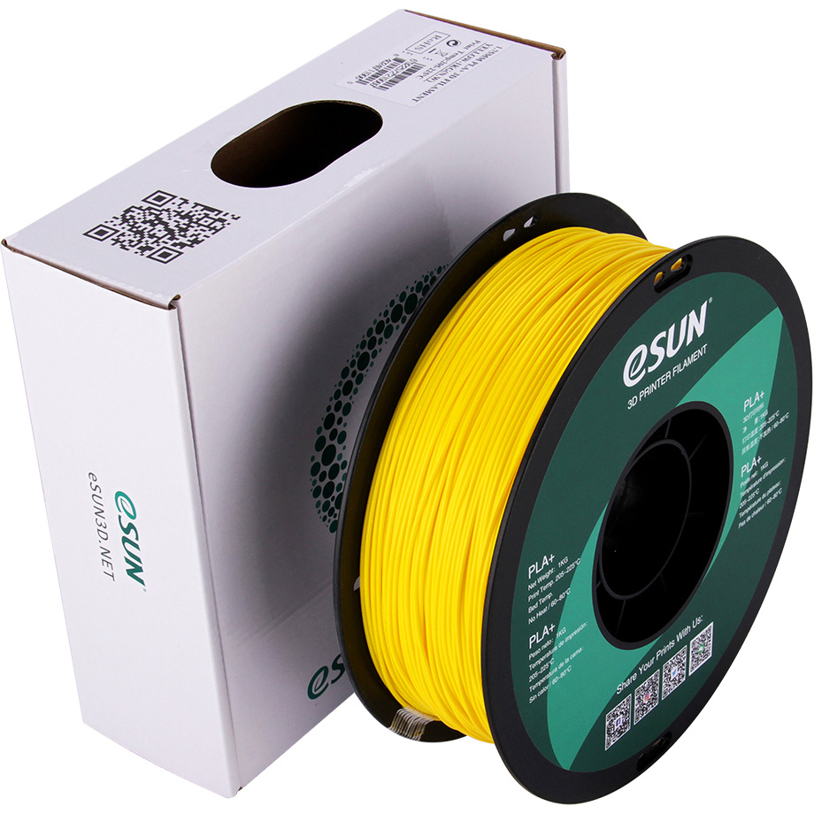 Пластик (філамент) для 3D принтера ESUN PLA+ 1.75mm, 1кг, Yellow (PLA+P175Y1)