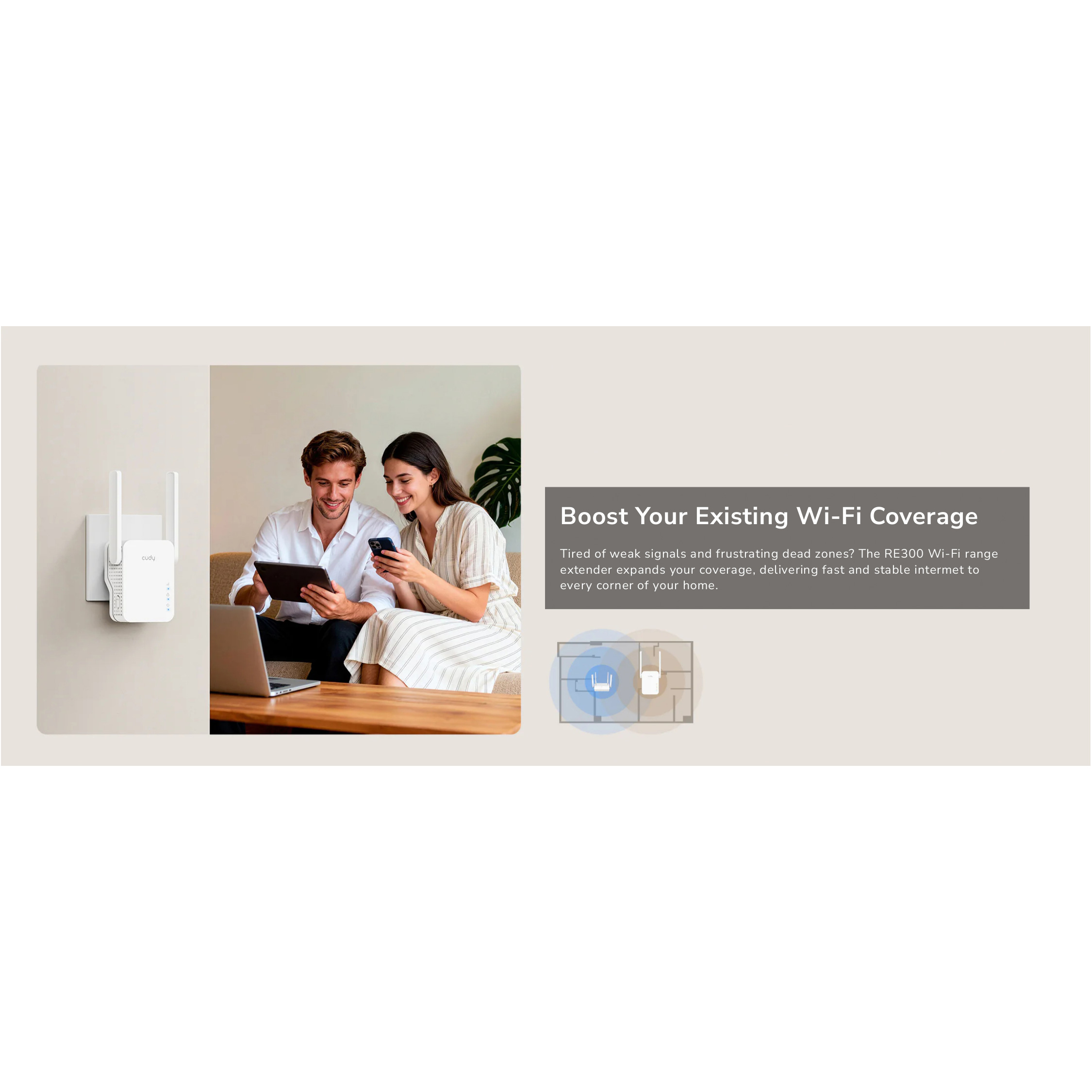 Wi-Fi репитер CUDY RE300