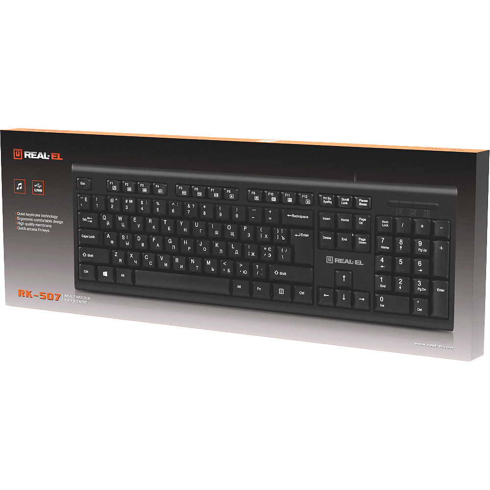 Клавіатура REAL-EL RK-507 Black (EL123100050)