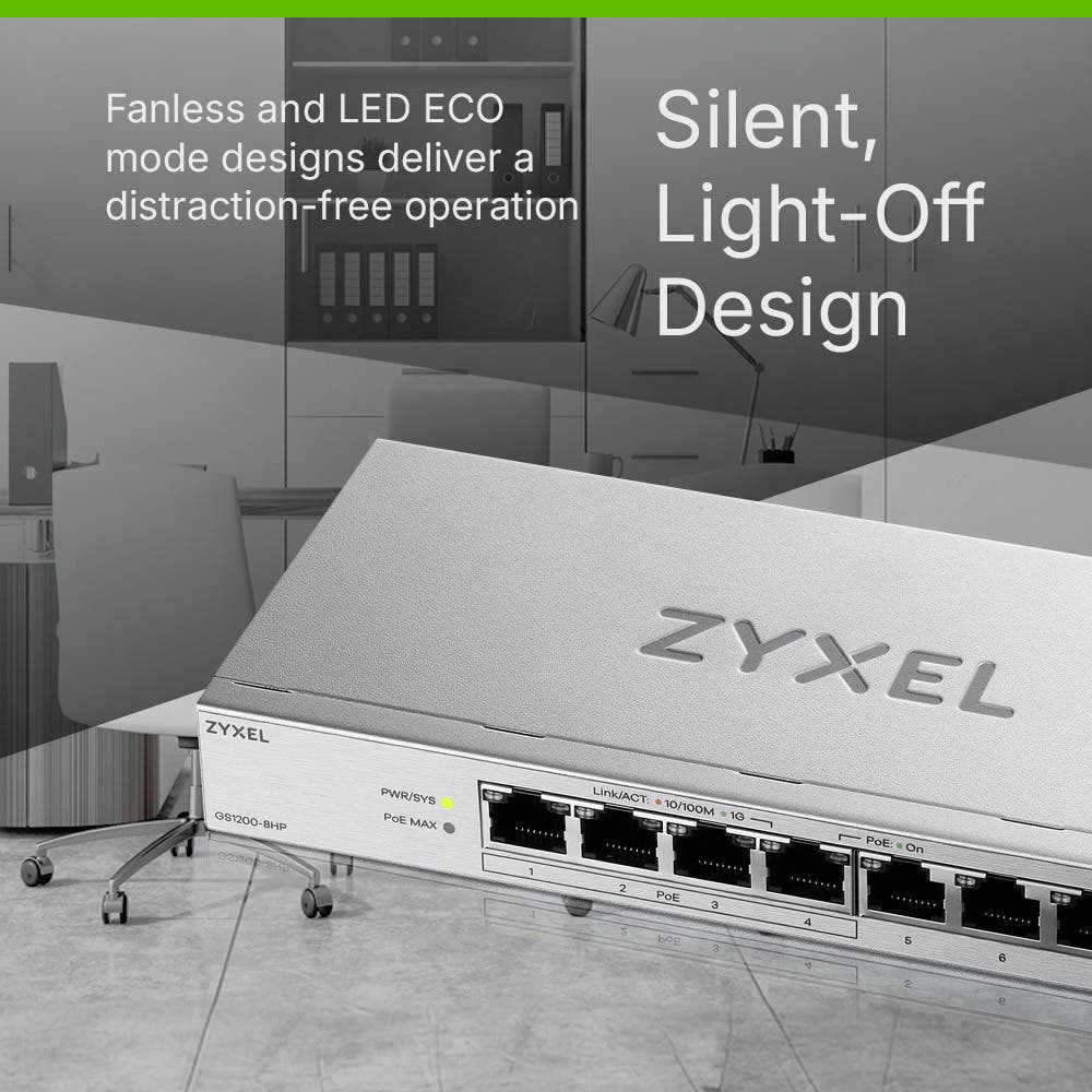 Комутатор ZYXEL GS1200-8HP v3 (GS1200-8HPV3-EU0101F)