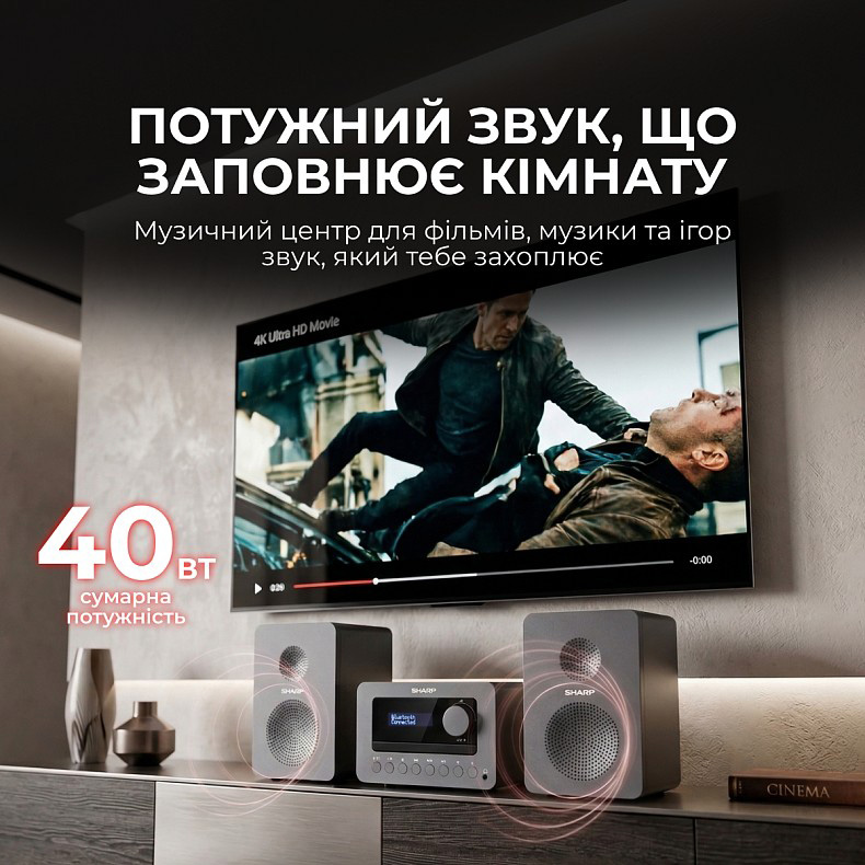 Музыкальный центр SHARP Tokyo FM Hi-Fi Micro System XL-B514 Gray