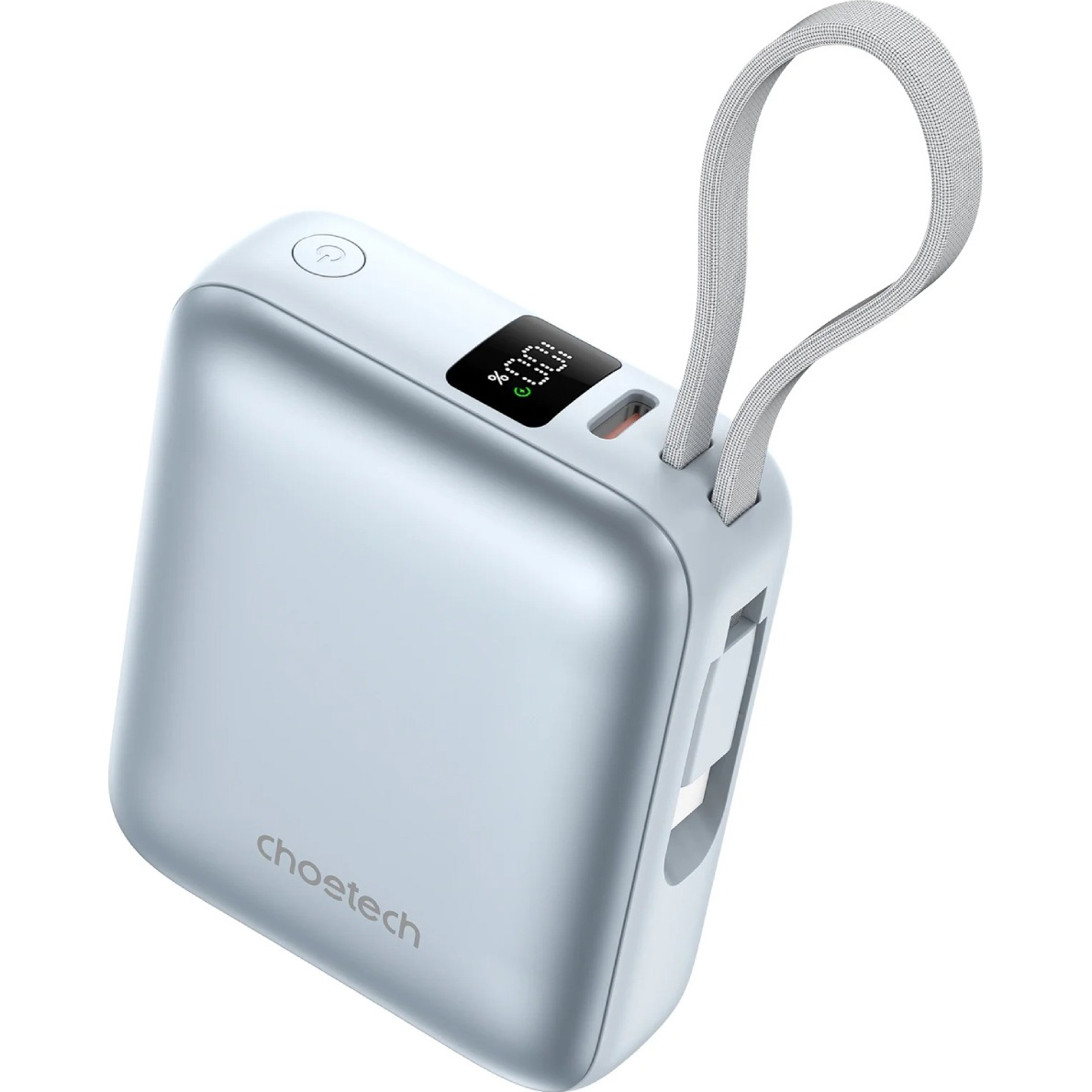 Повербанк CHOETECH B832 1xUSB-C, PD3.0, with built-in cable USB-C, 35W 10000mAh Light Blue