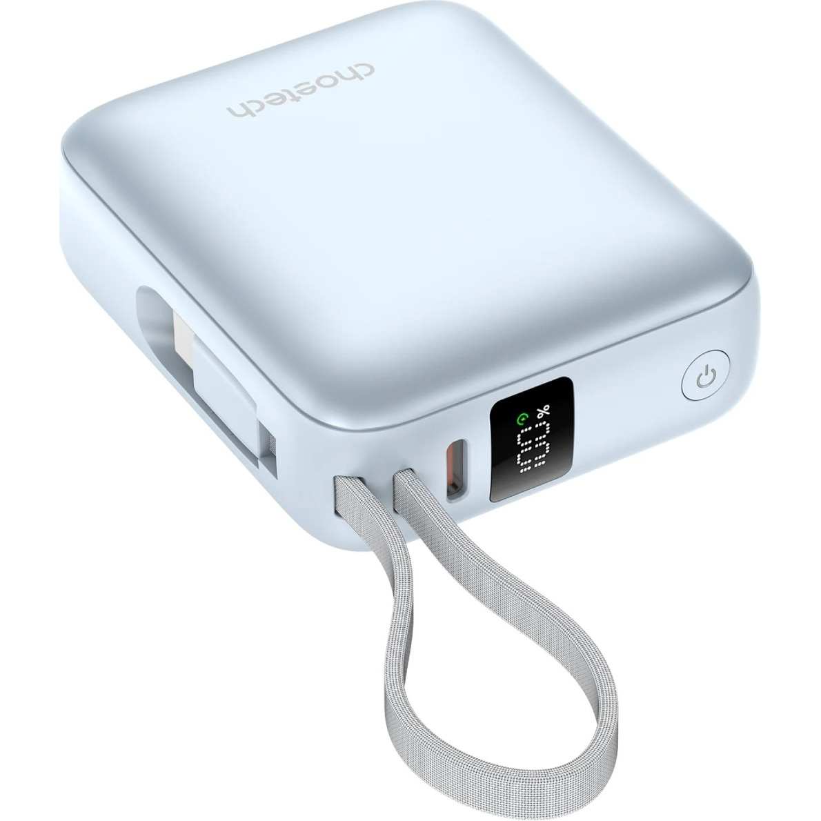 Повербанк CHOETECH B832 1xUSB-C, PD3.0, with built-in cable USB-C, 35W 10000mAh Light Blue