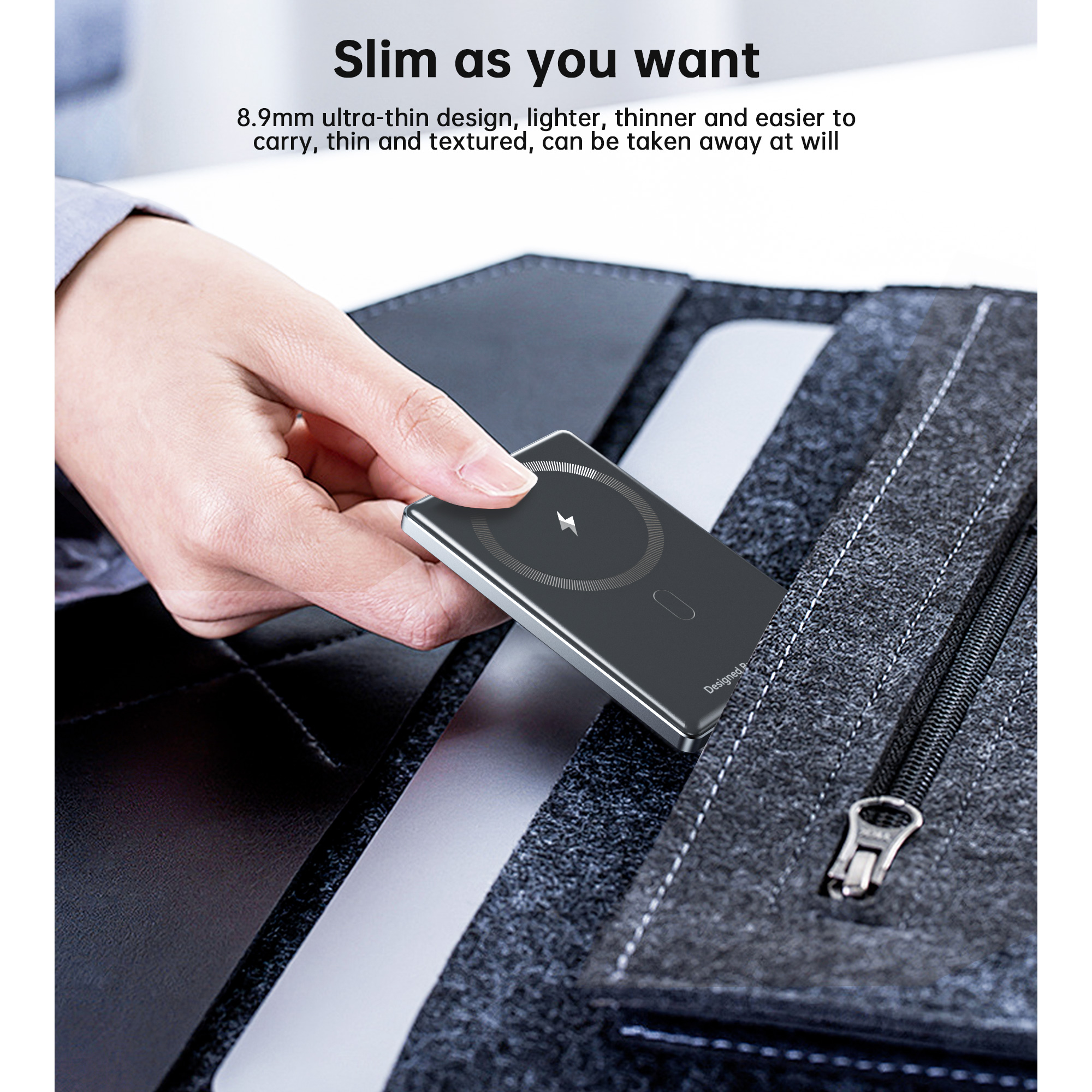 Повербанк з бездротовою зарядкою CHOETECH B738 PD 20W 5000 mAh Ultra-Thin Magnetic 5000mAh