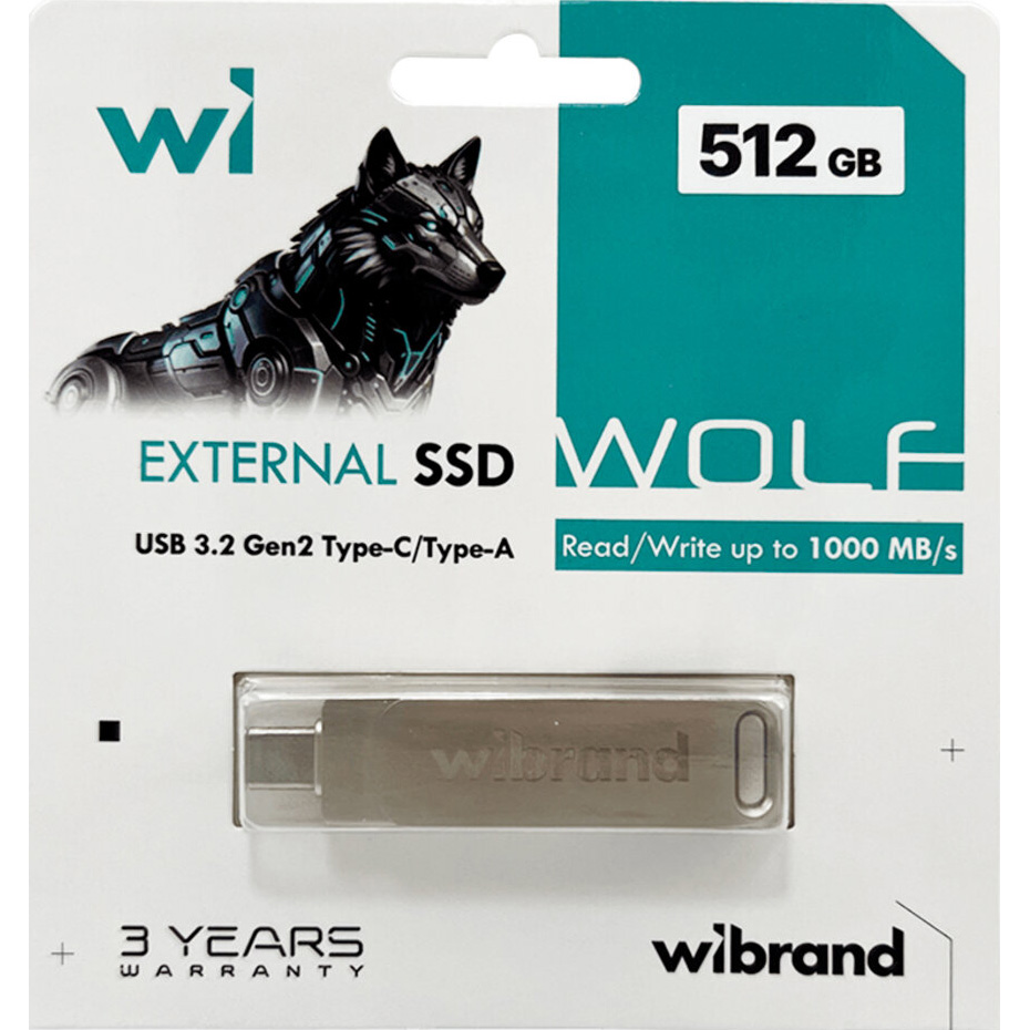 Портативний SSD диск WIBRAND 512GB USB3.2 Gen2