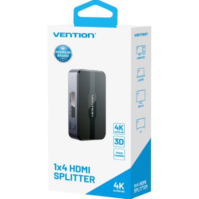 HDMI сплиттер 1 to 4 VENTION 4K@30Hz (A12B0-EU)