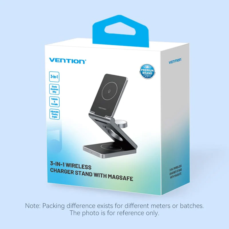 Бездротовий зарядний пристрій VENTION Magnetic Wireless Fast Charger Gray