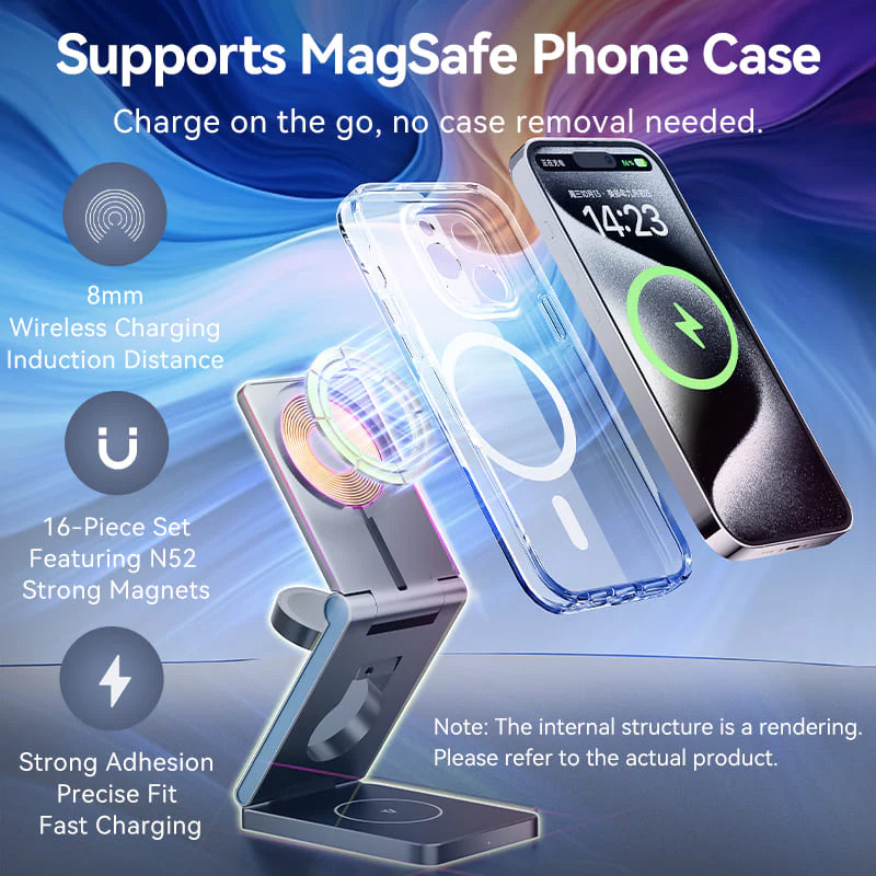 Бездротовий зарядний пристрій VENTION Magnetic Wireless Fast Charger Gray