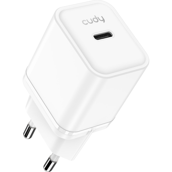 Зарядний пристрій CUDY CH20 GaN Charger USB-C PD 3.0, QC 3.0, 20W White