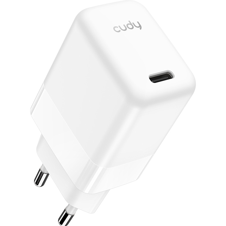 Зарядний пристрій CUDY CH30 GaN Charger USB-C PD 3.0, QC 3.0, 30W White