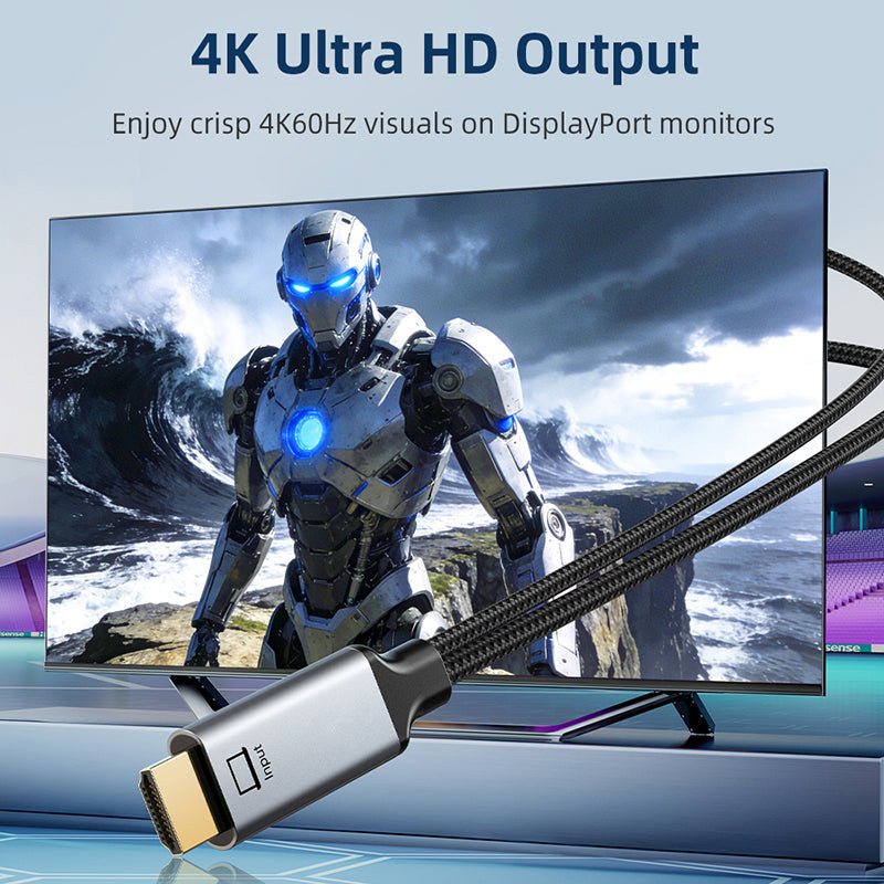 Кабель CABLETIME 4K@60Hz HDMI - DisplayPort 2м Black/Gray (CHD1L)