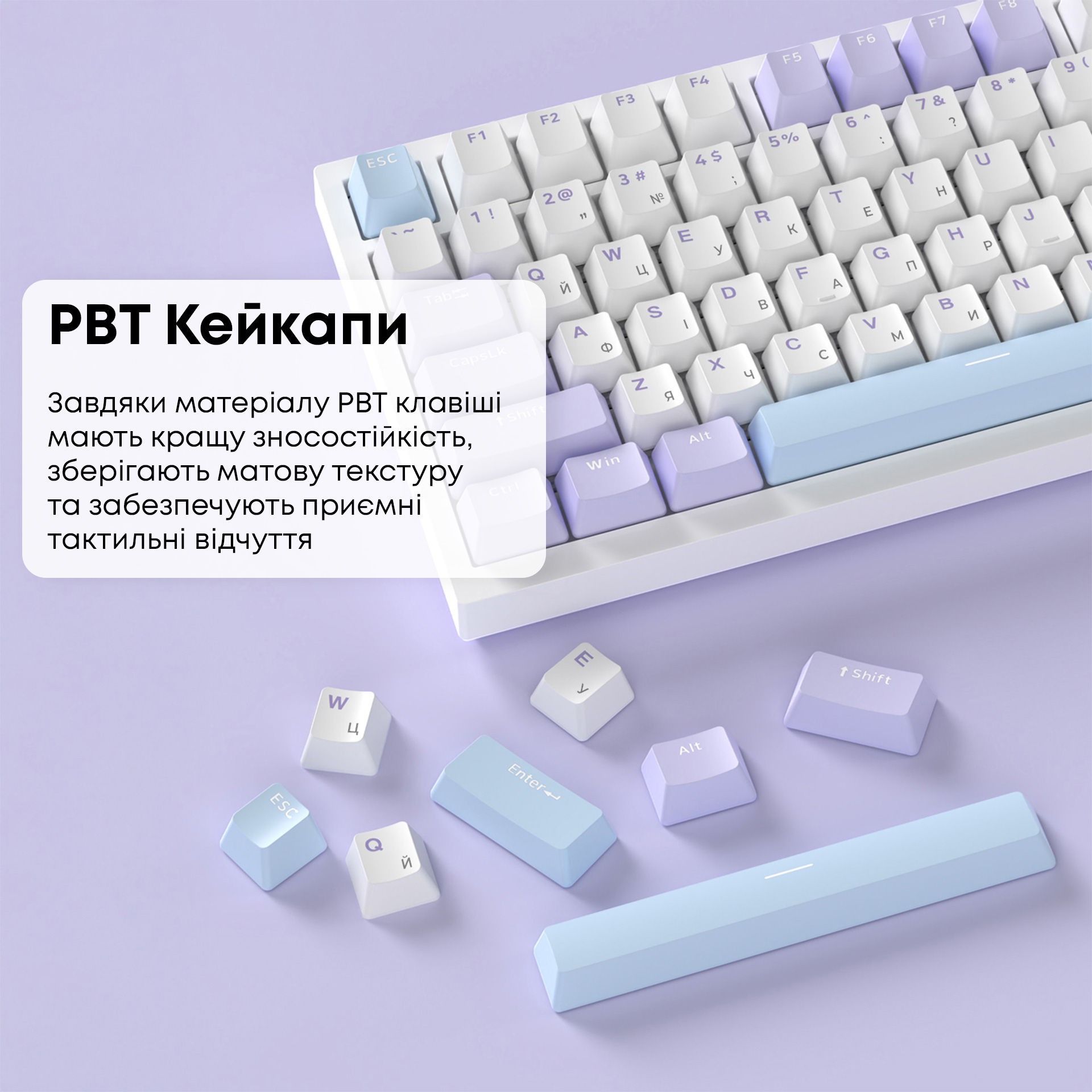 Клавіатура AJAZZ AK820 Sea Salt Switch Purple/White/Blue