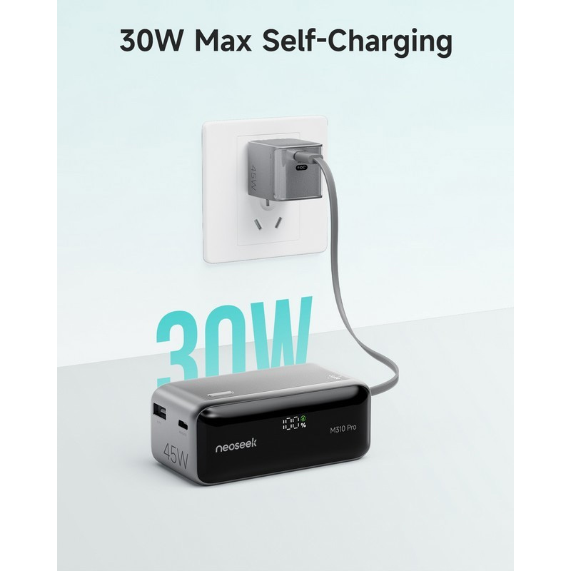 Повербанк MiiiW Neoseek M310 Pro Digital Display Fast-Charging Power Bank 45W 10000mAh Titanium Gray
