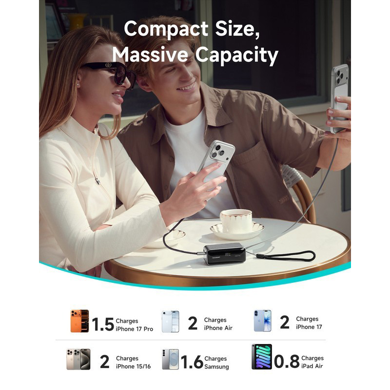 Повербанк MiiiW Neoseek M310 Pro Digital Display Fast-Charging Power Bank 45W 10000mAh Titanium Gray