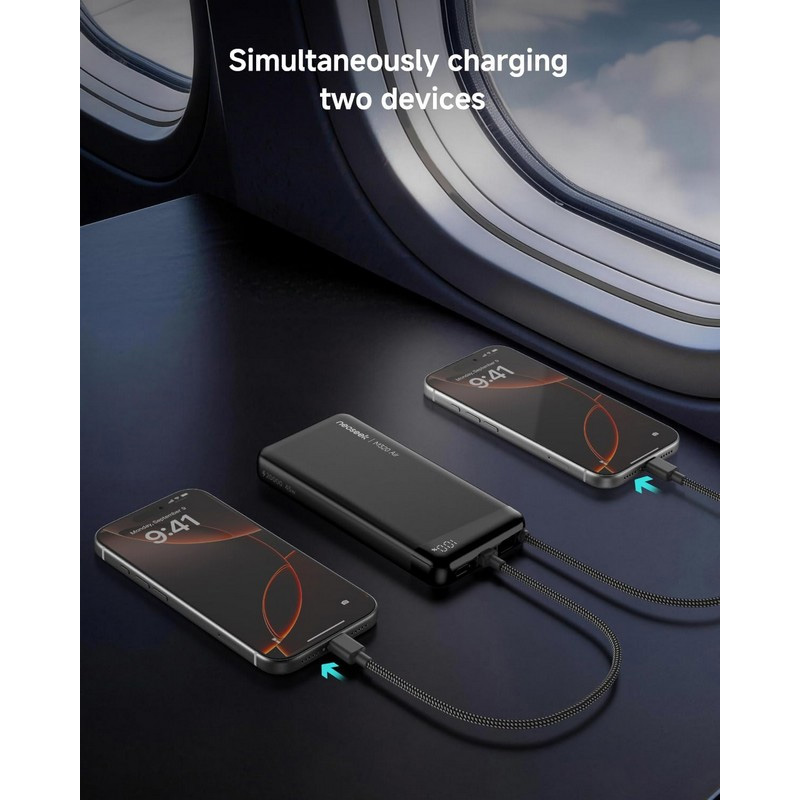 Повербанк MiiiW Neoseek M320 Air 55W with Built in USB Cable 20000mAh Titanium Black