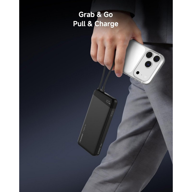 Повербанк MiiiW Neoseek M320 Air 55W with Built in USB Cable 20000mAh Titanium Black