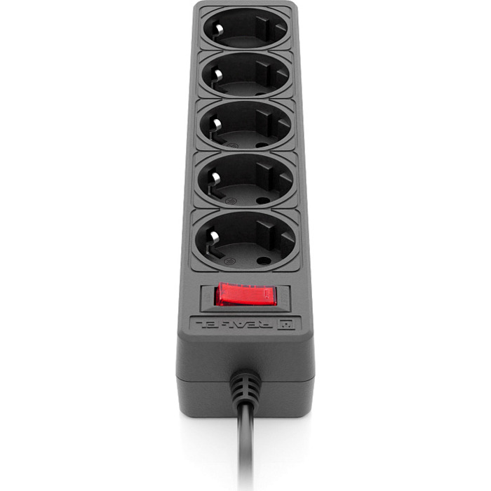 Мережевий фільтр REAL-EL RS-Protect 505 Black, 5 розеток, 1.8м (EL122300044)