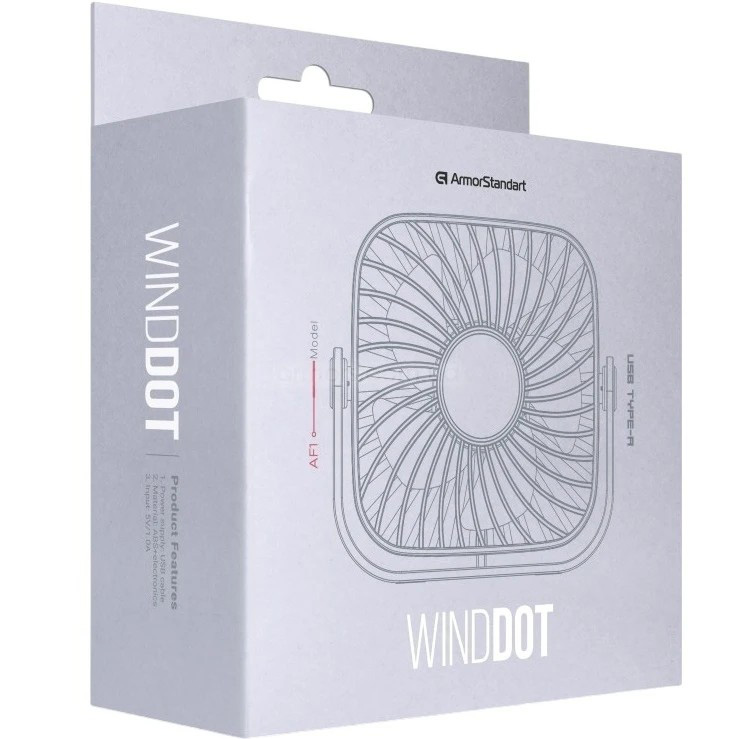 Настільний портативний вентилятор ARMORSTANDART WindDot AF1 Blue