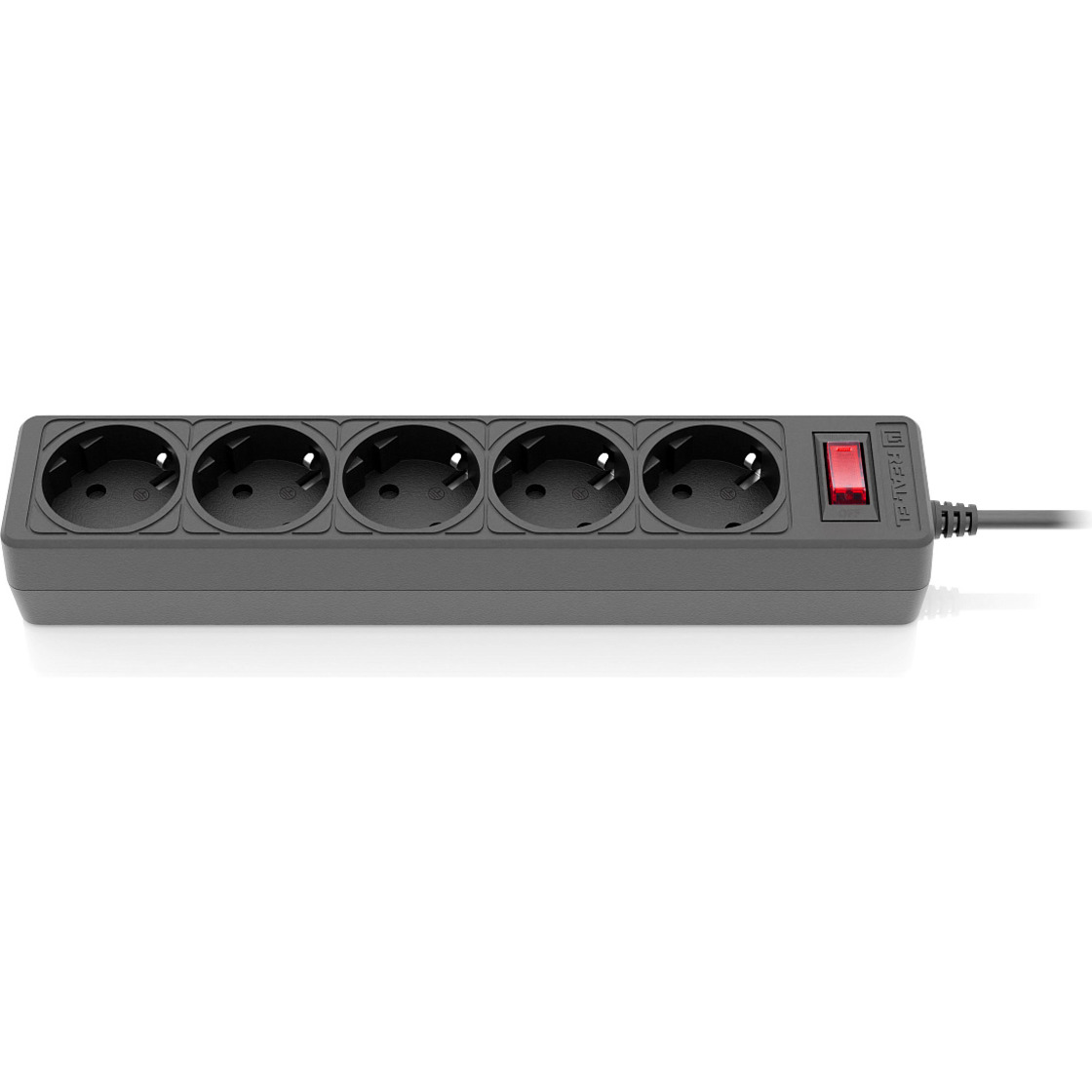 Мережевий фільтр REAL-EL RS-Protect 505 Black, 5 розеток, 3м (EL122300045)