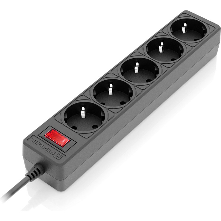 Мережевий фільтр REAL-EL RS-Protect 505 Black, 5 розеток, 3м (EL122300045)