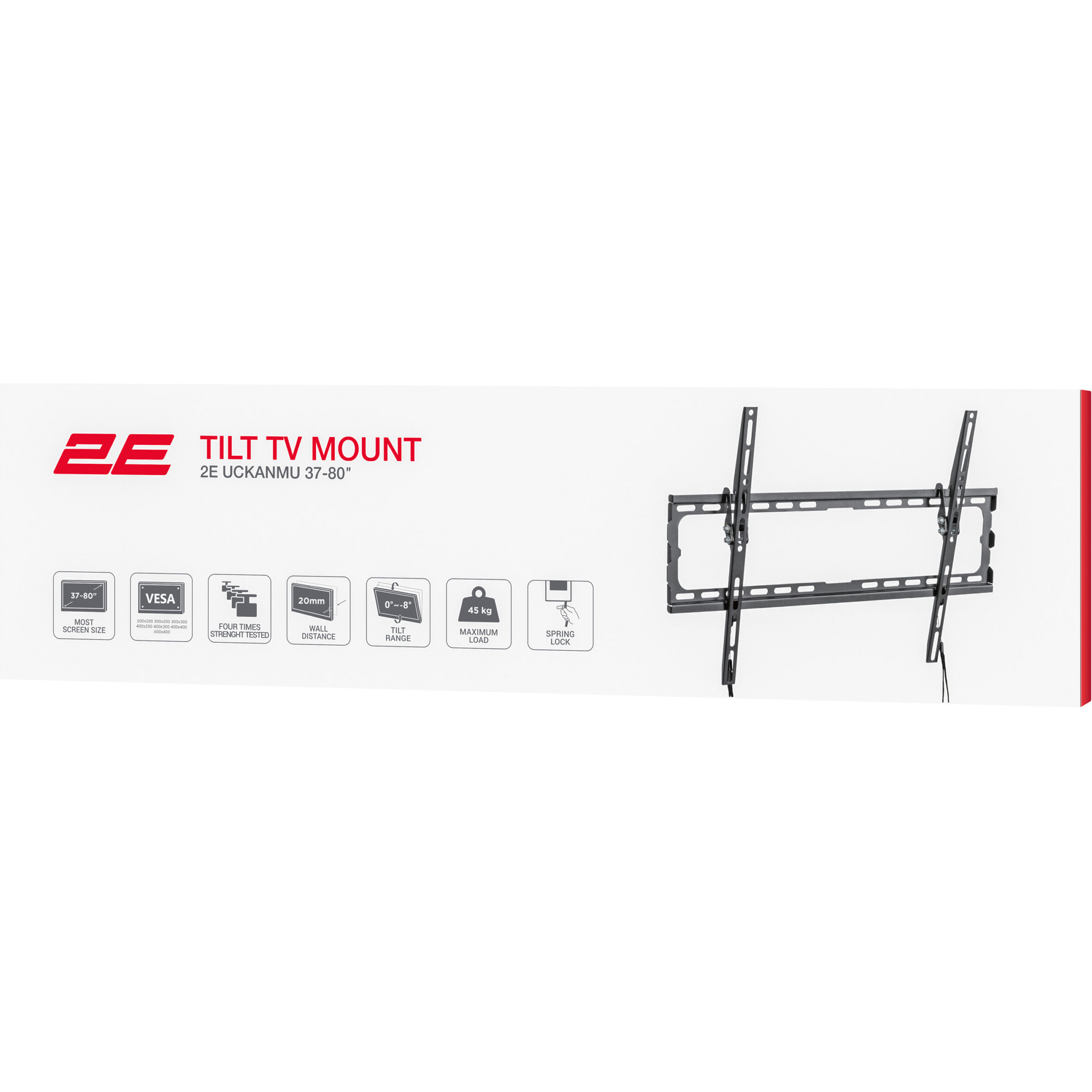 Крепление настенное для ТВ 2E Uckanmu 37"-80" Black (2ELPECO3780TILT)