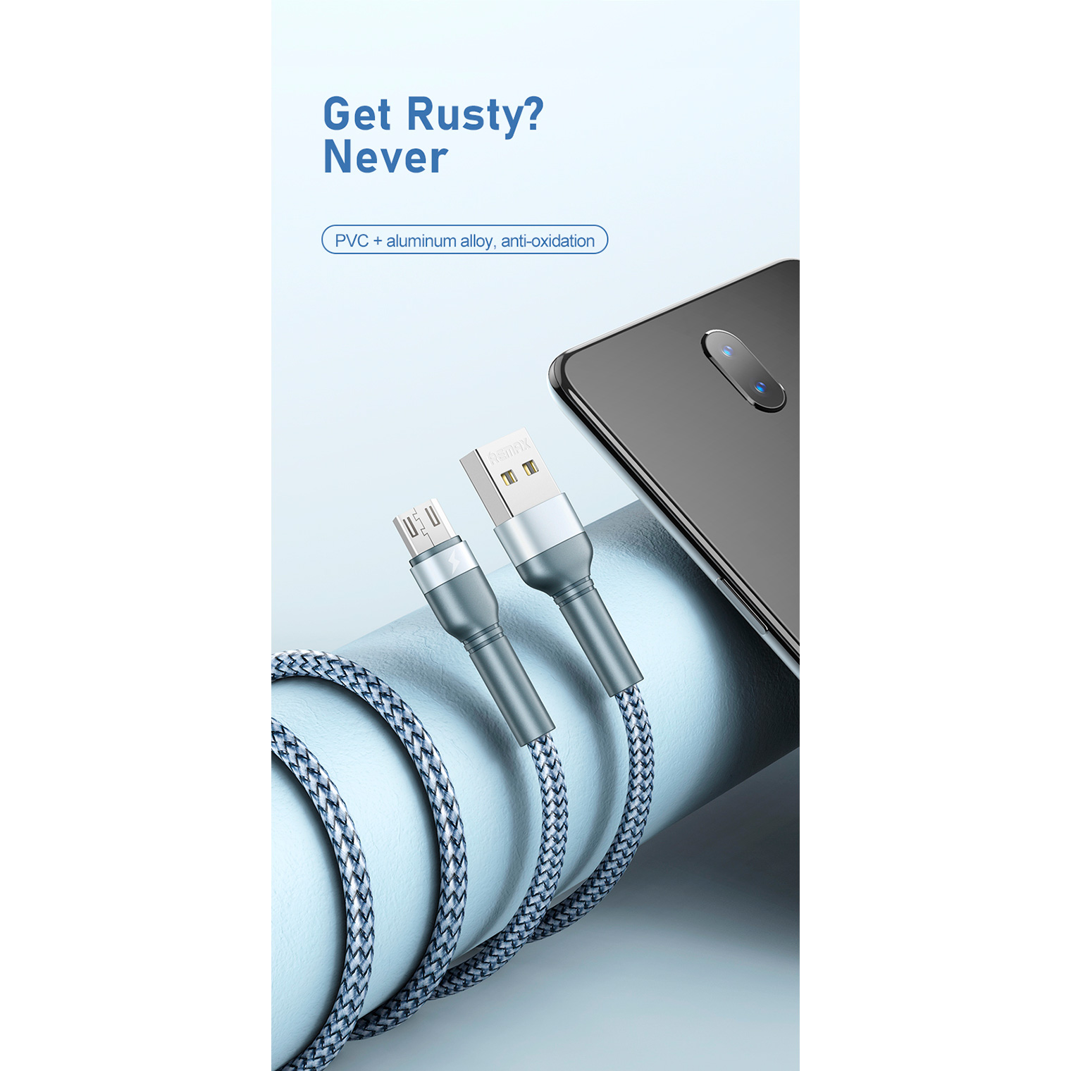 Кабель REMAX Jany USB-A to Micro-USB 1м Silver (RC-124M)