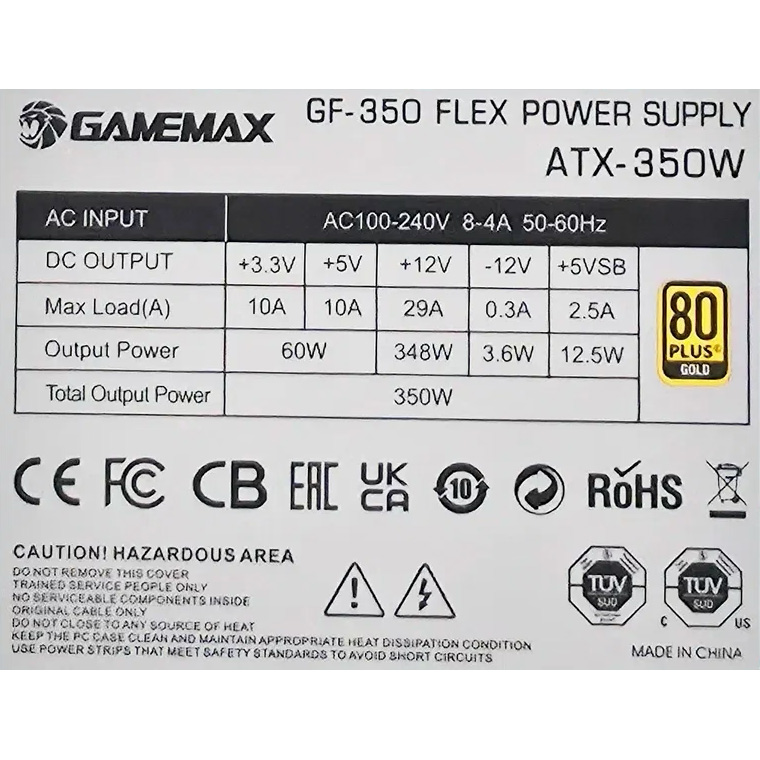 Блок питания FlexATX 350W GAMEMAX GF-350 Flex