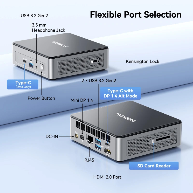Неттоп GEEKOM Mini Air12 (G7505 2GHz/8GB/SSD 512GB/WF6/BT/W11P) (GMAIR12PT7505 -8512-EU)