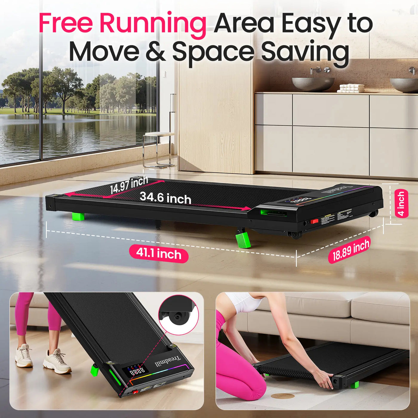 Бігова доріжка AKLUER P03B Under Desk Walking Pad Treadmill w/Remote Control