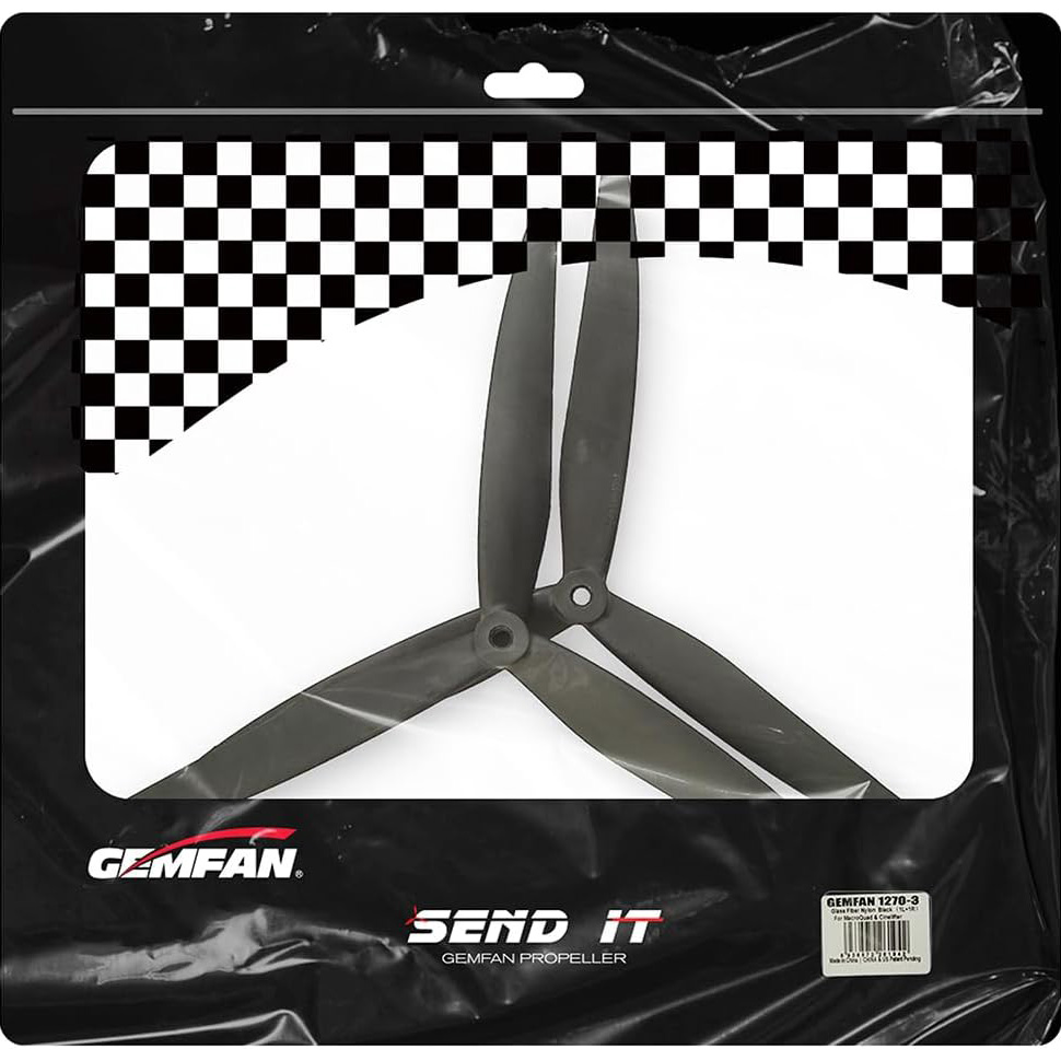 Комплект пропеллеров GEMFAN Flash 1270 3-Blade 2СW+2CCW Black (HP0098.9924)
