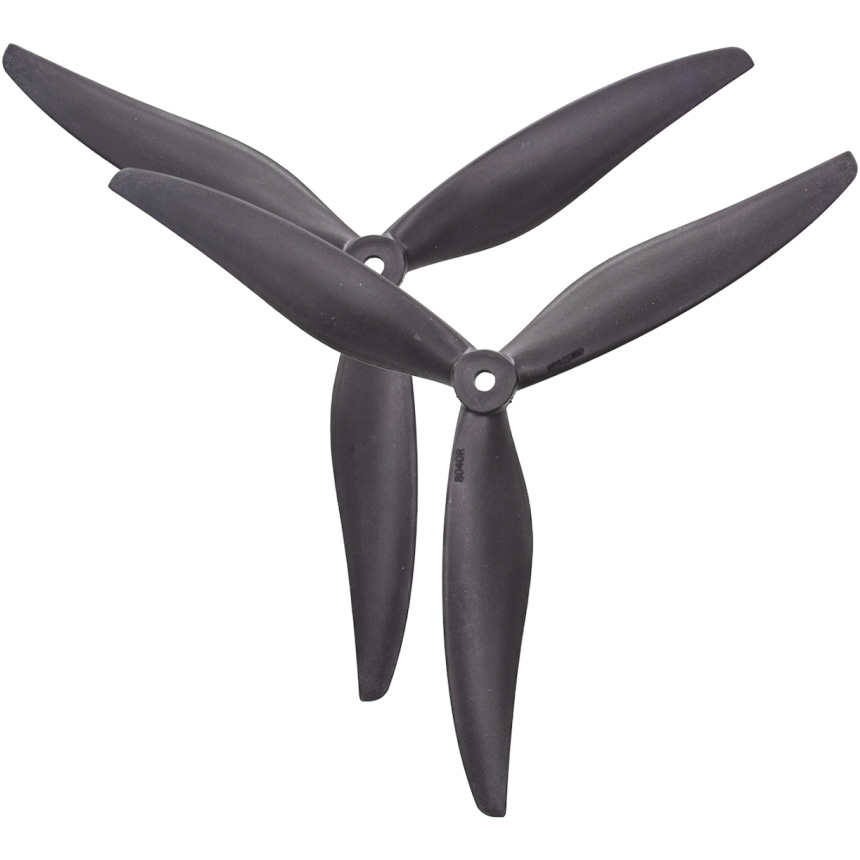 Комплект пропеллеров GEMFAN 8040 3-Blade 1СW+1CCW Black (GF8040-3CN/HP098.PMCN8040-3B)