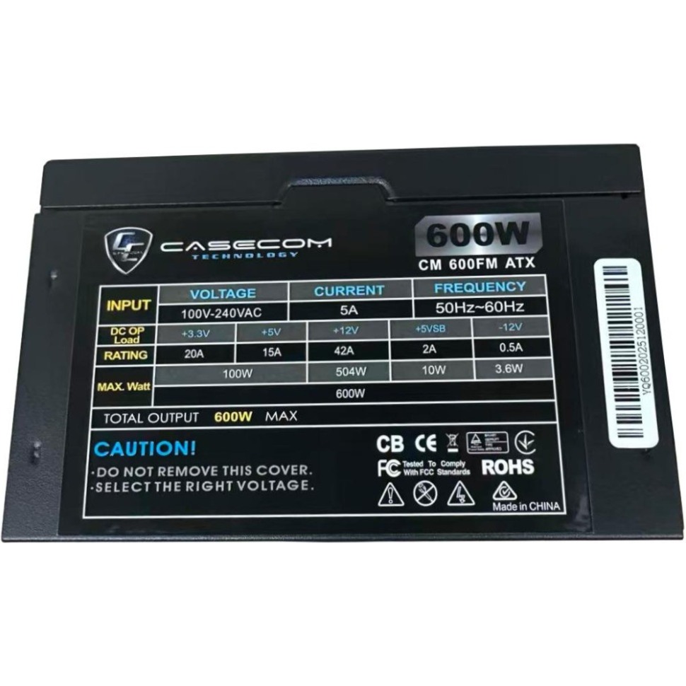 Блок питания 600W CASECOM CM-600FM