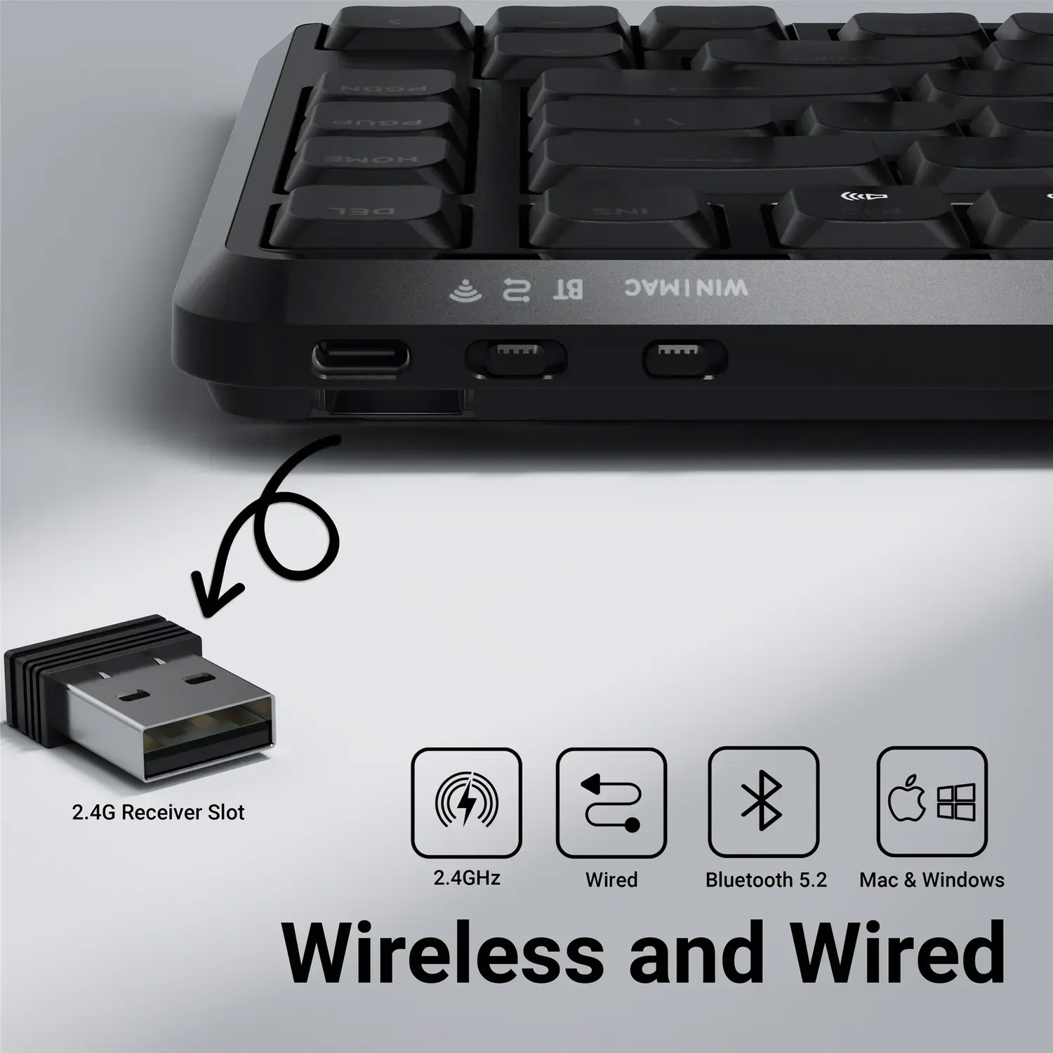 Клавіатура бездротова KEYCHRON J1 K Pro Banana Switch Black