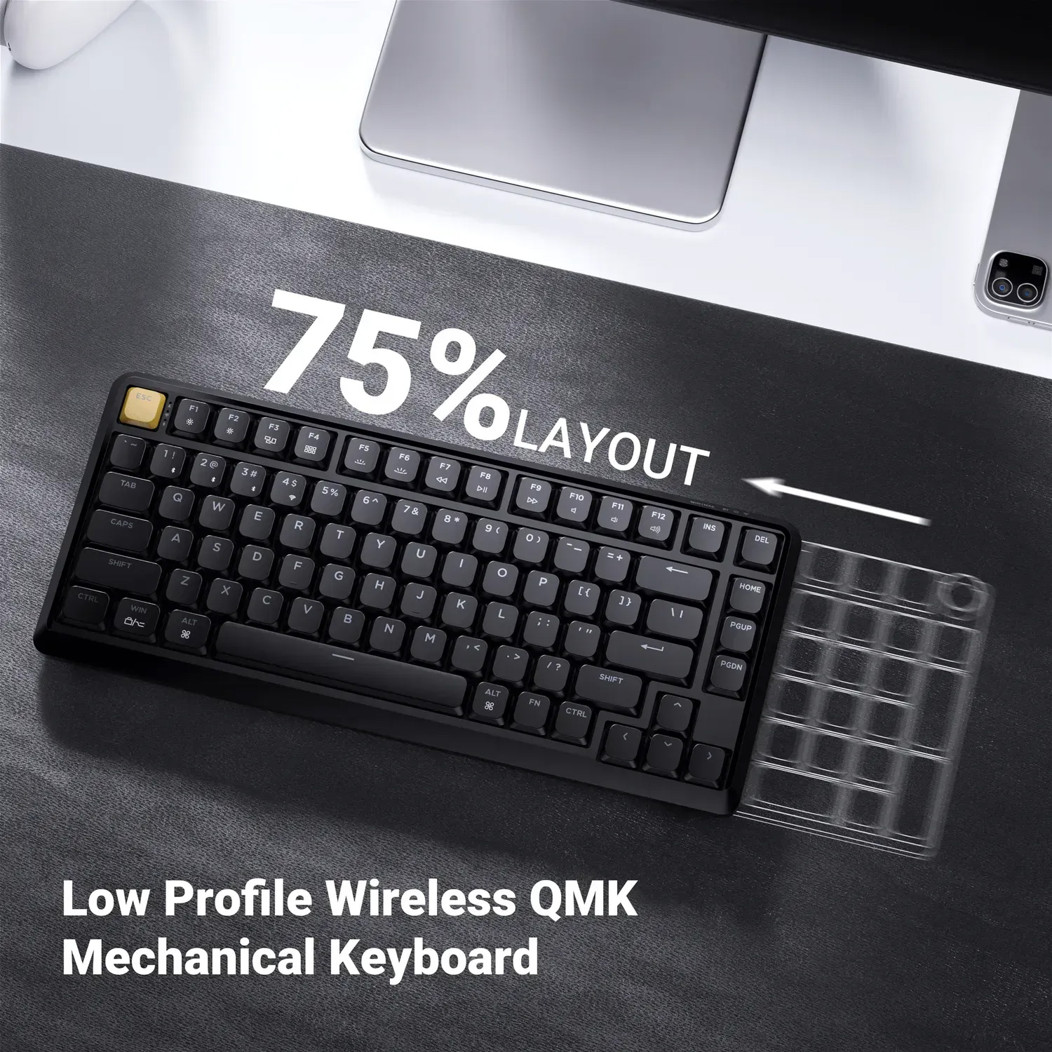 Клавіатура бездротова KEYCHRON J1 K Pro Banana Switch Black