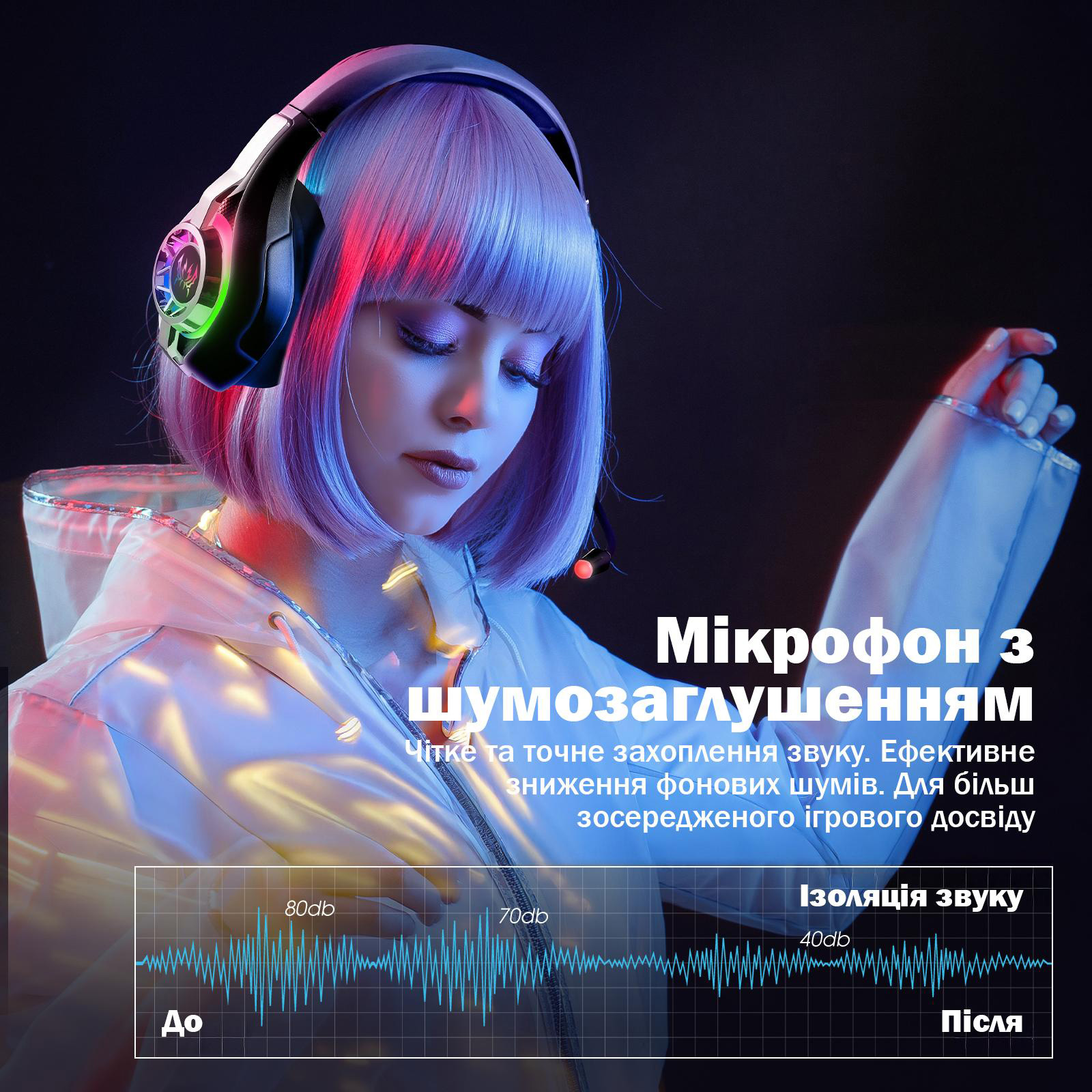 Навушники геймерскі KOTION EACH GS410 Ultra Black