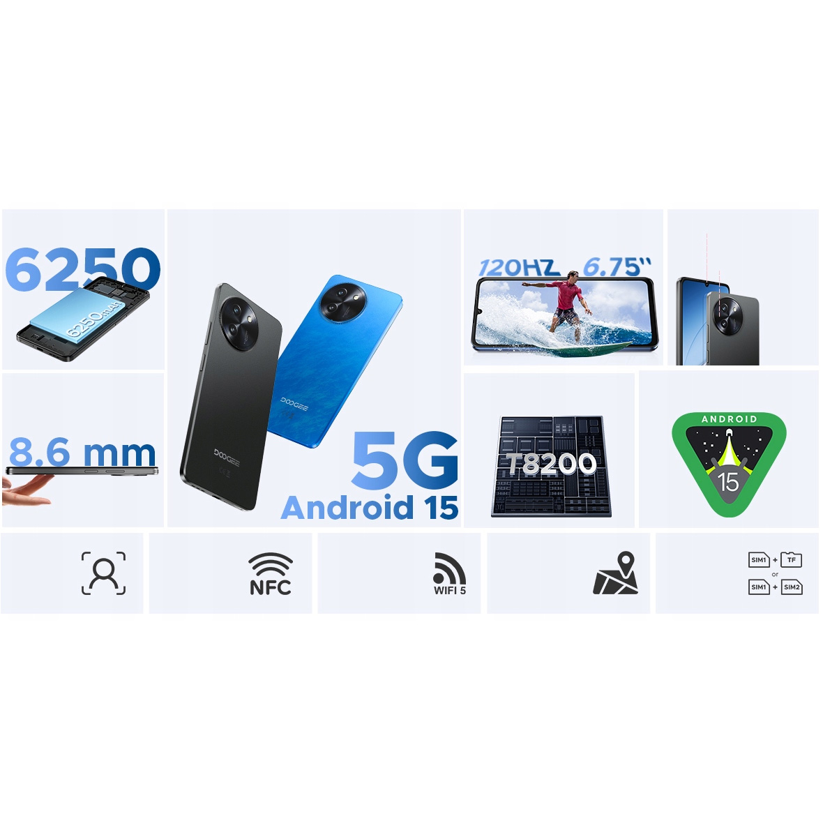 Смартфон DOOGEE Note 59 8/128GB Ocean Blue (6923740250303)